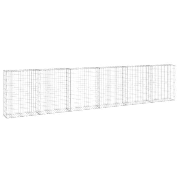 Gabionenwand mit Abdeckung Verzinkter Stahl 300x30x100 cm