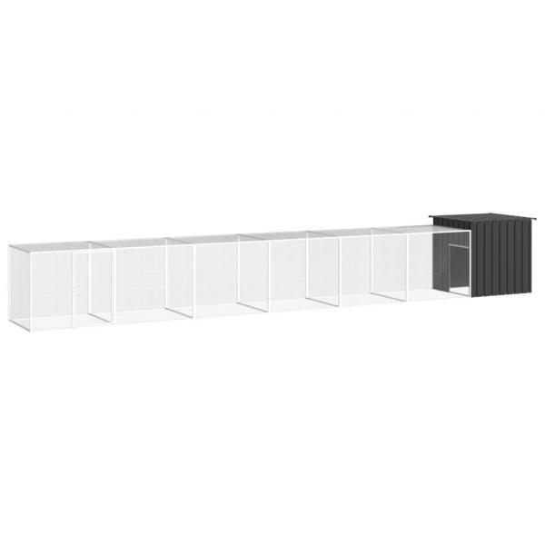 ARDEBO.de - Hühnerkäfig Anthrazit 700x91x100 cm Verzinkter Stahl
