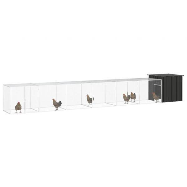 Hühnerkäfig Anthrazit 700x91x100 cm Verzinkter Stahl
