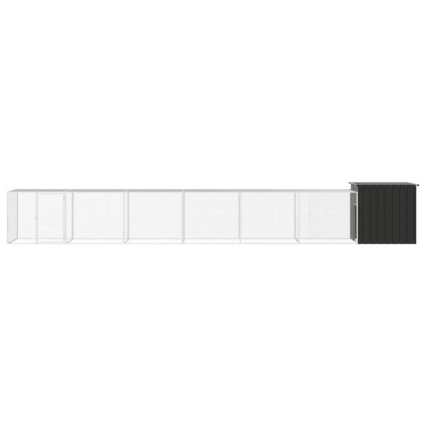 Hühnerkäfig Anthrazit 700x91x100 cm Verzinkter Stahl