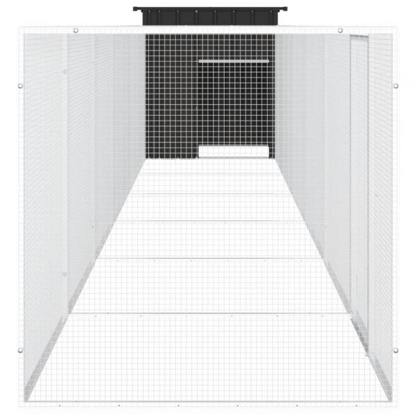 Hühnerkäfig Anthrazit 700x91x100 cm Verzinkter Stahl