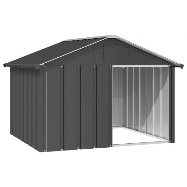 ARDEBO.de - Hundehütte Anthrazit 116,5x103x81,5 cm Verzinkter Stahl