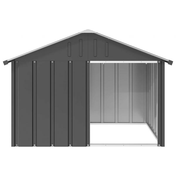 Hundehütte Anthrazit 116,5x103x81,5 cm Verzinkter Stahl