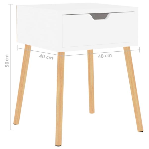 Nachttisch Hochglanz-Weiß 40x40x56 cm Holzwerkstoff
