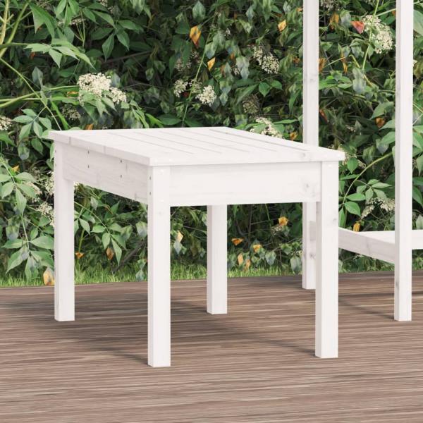 ARDEBO.de - Gartenbank Weiß 80x44x45 cm Massivholz Kiefer