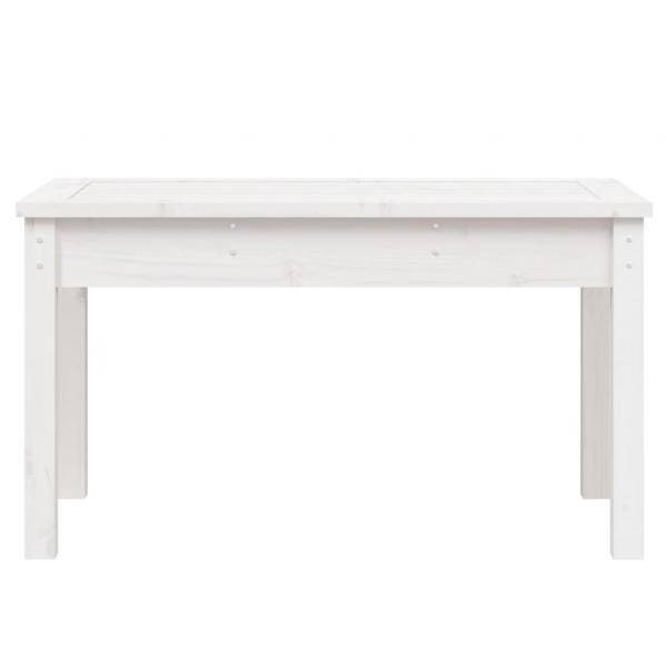 Gartenbank Weiß 80x44x45 cm Massivholz Kiefer