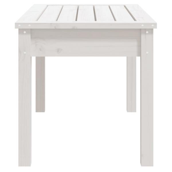 Gartenbank Weiß 80x44x45 cm Massivholz Kiefer