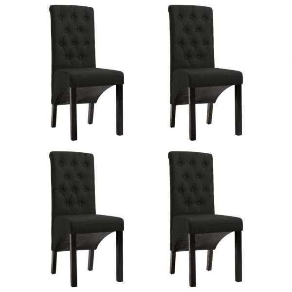 ARDEBO.de - Esszimmerstühle 4 Stk. Schwarz Stoff