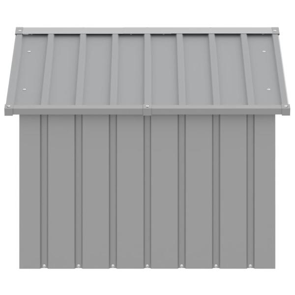 Hundehütte Grau 116,5x103x81,5 cm Verzinkter Stahl