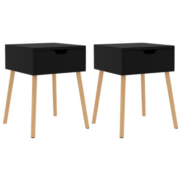 ARDEBO.de - Nachttische 2 Stk. Schwarz 40x40x56 cm Holzwerkstoff