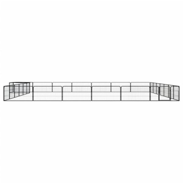28-tlg. Hundelaufstall Schwarz 100x50cm Stahl Pulverbeschichtet