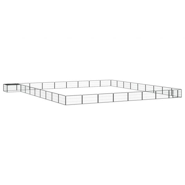 ARDEBO.de - 36-tlg. Hundelaufstall Schwarz 100x50cm Stahl Pulverbeschichtet