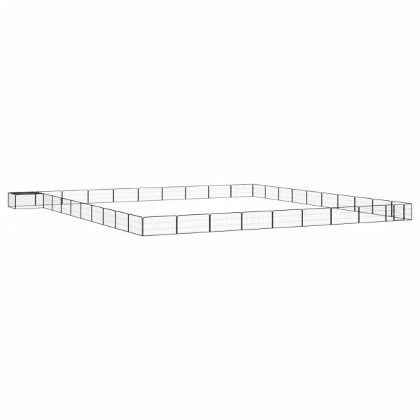 ARDEBO.de - 40-tlg. Hundelaufstall Schwarz 100x50cm Stahl Pulverbeschichtet