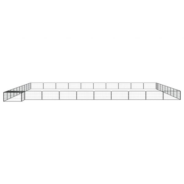 40-tlg. Hundelaufstall Schwarz 100x50cm Stahl Pulverbeschichtet