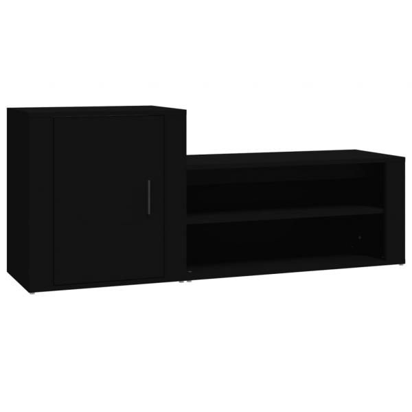 Schuhschrank Schwarz 130x35x54 cm Holzwerkstoff