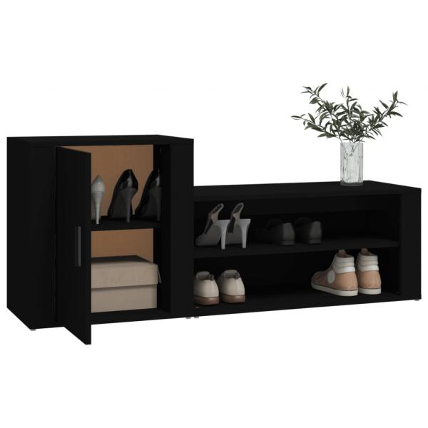 Schuhschrank Schwarz 130x35x54 cm Holzwerkstoff