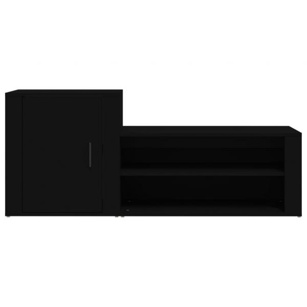 Schuhschrank Schwarz 130x35x54 cm Holzwerkstoff