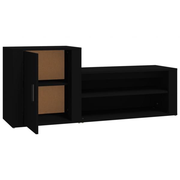 Schuhschrank Schwarz 130x35x54 cm Holzwerkstoff