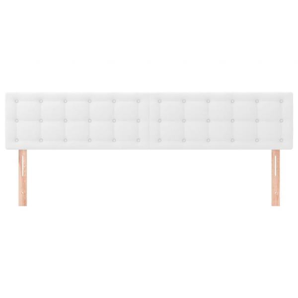 Kopfteile 2 Stk. Weiß 80x5x78/88 cm Kunstleder