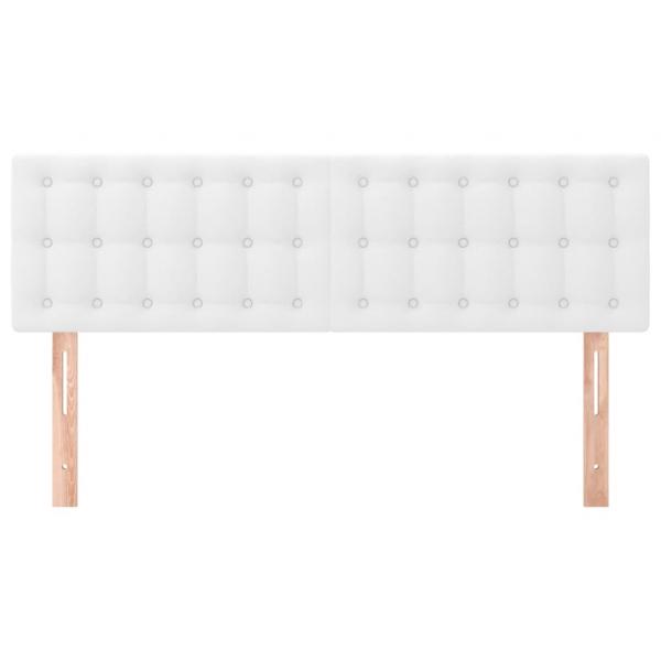 Kopfteile 2 Stk. Weiß 72x5x78/88 cm Kunstleder