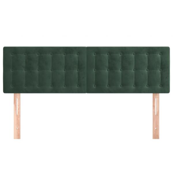 Kopfteile 2 Stk. Dunkelgrün 72x5x78/88 cm Samt