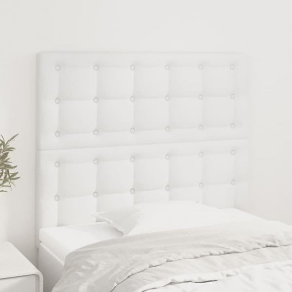 ARDEBO.de - Kopfteile 2 Stk. Weiß 80x5x78/88 cm Kunstleder