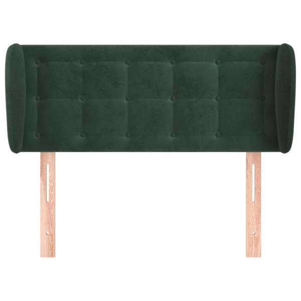 Kopfteil mit Ohren Dunkelgrün 83x23x78/88 cm Samt