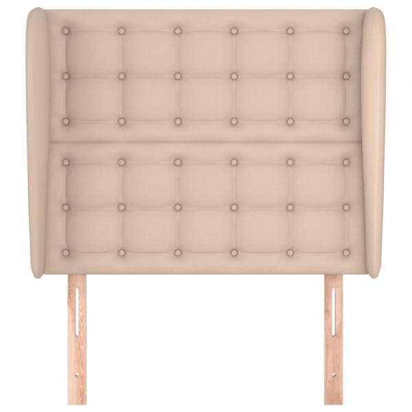 Kopfteil mit Ohren Cappuccino-Braun 83x23x118/128 cm Kunstleder