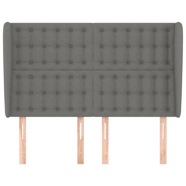 Kopfteil mit Ohren Dunkelgrau 147x23x118/128 cm Stoff