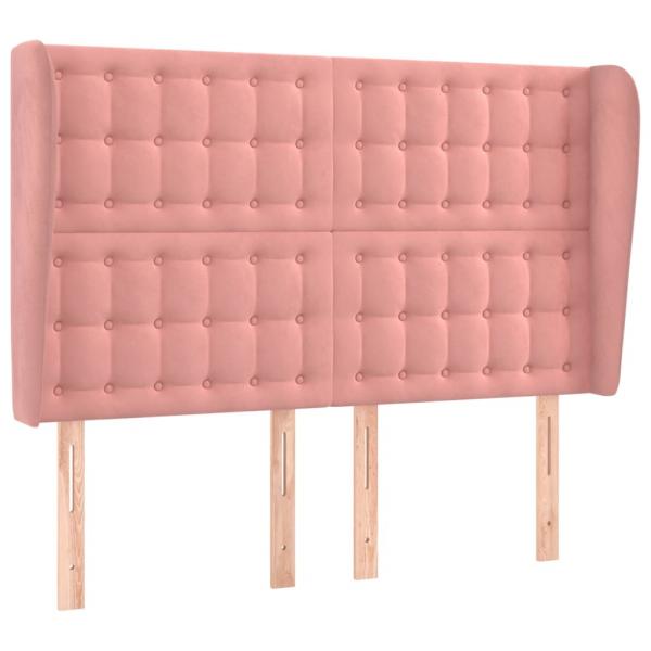 Kopfteil mit Ohren Rosa 147x23x118/128 cm Samt