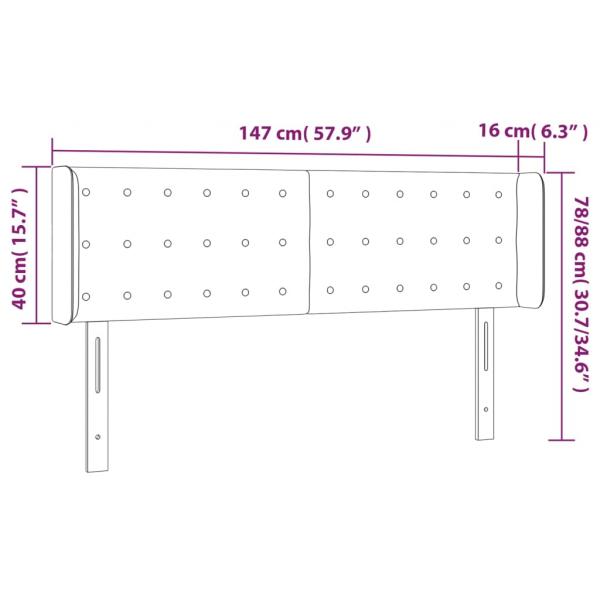 Kopfteil mit Ohren Grau 147x16x78/88 cm Kunstleder