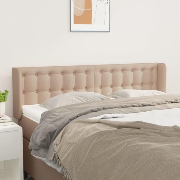 ARDEBO.de - Kopfteil mit Ohren Cappuccino-Braun 147x16x78/88 cm Kunstleder