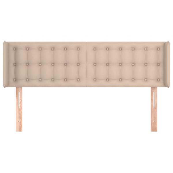 Kopfteil mit Ohren Cappuccino-Braun 147x16x78/88 cm Kunstleder