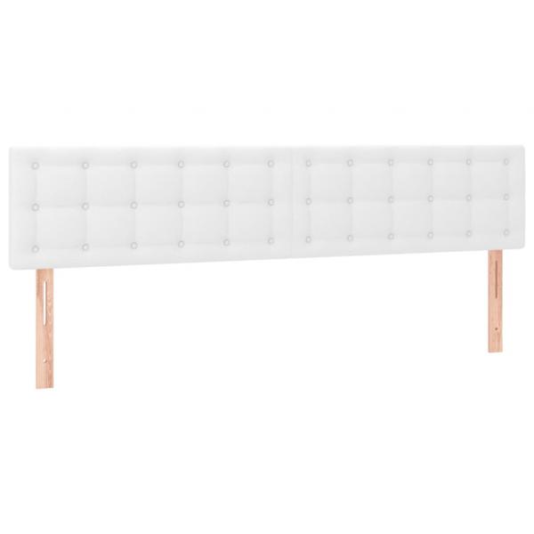 LED Kopfteil Weiß 160x5x78/88 cm Kunstleder