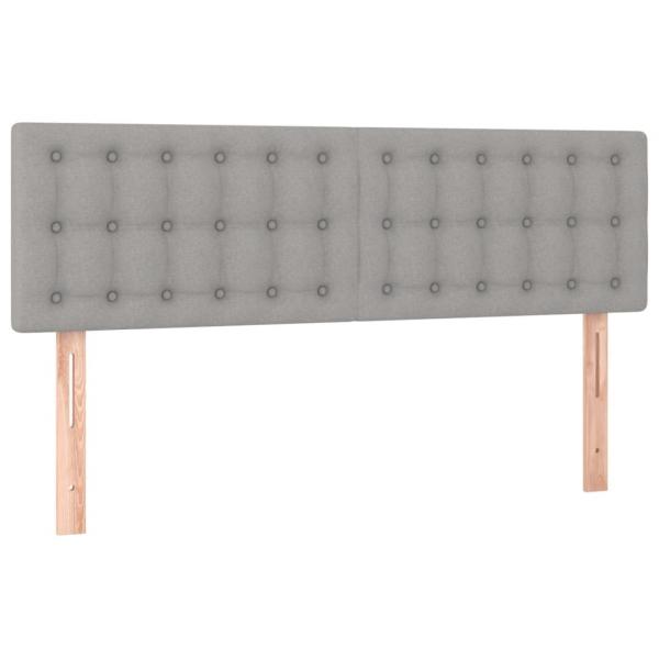 Boxspringbett mit Matratze Hellgrau 140x190 cm Stoff