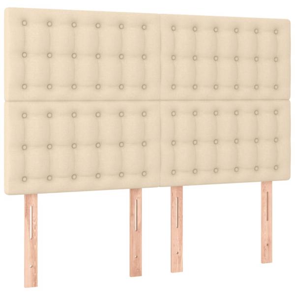 Boxspringbett mit Matratze Creme 140x190 cm Stoff