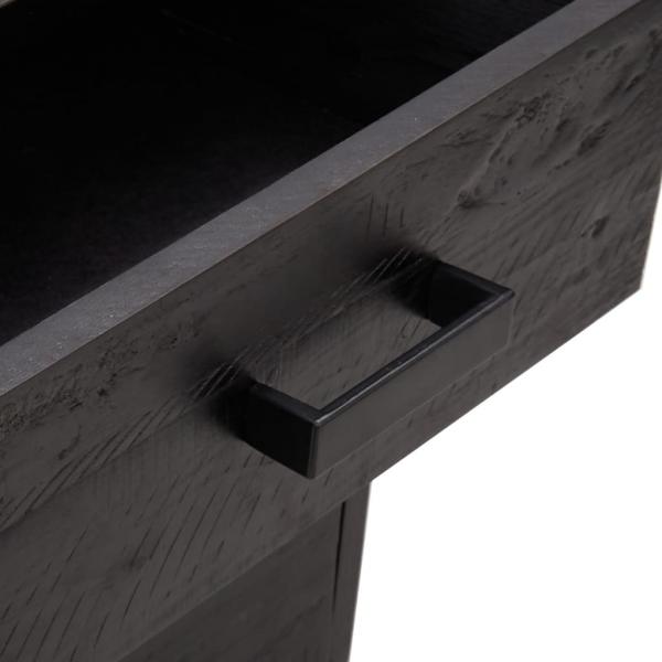 Nachttische 2 Stk. Schwarz 40x30x55 cm Massivholz Kiefer
