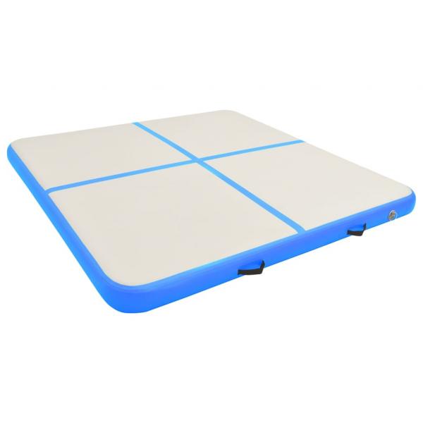 Aufblasbare Gymnastikmatte mit Pumpe 200x200x10 cm PVC Blau