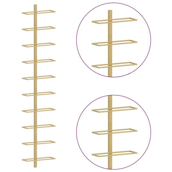 Wand-Weinregale für 10 Flaschen 2 Stk. Golden Metall