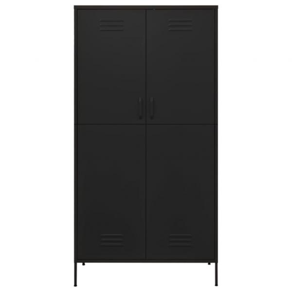 Kleiderschrank Schwarz 90x50x180 cm Stahl   