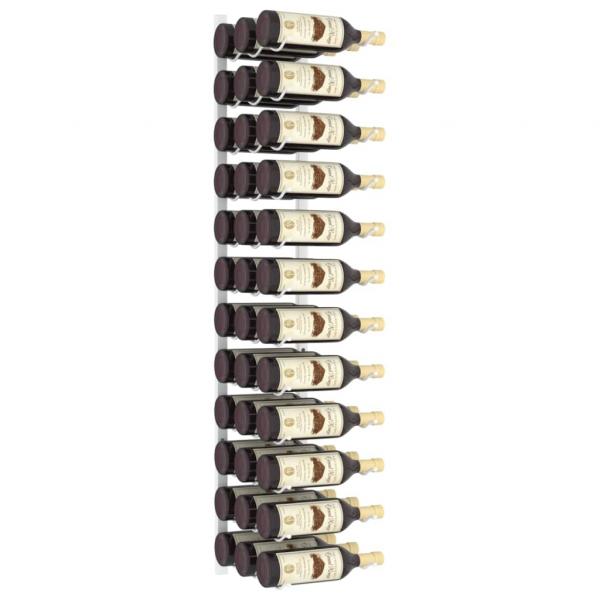 Wand-Weinregal für 36 Flaschen Weiß Eisen