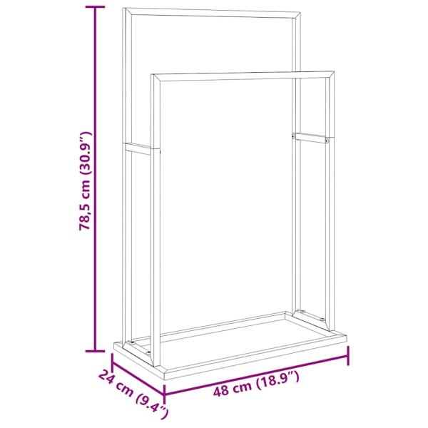 Handtuchständer Gold 48x24x78,5 cm Eisen