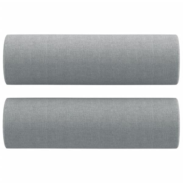 2-Sitzer-Sofa mit Zierkissen Hellgrau 140 cm Stoff