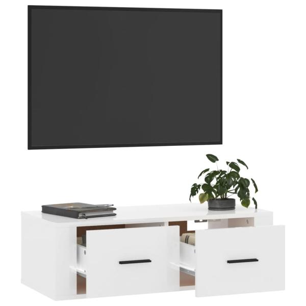 ARDEBO.de - TV-Wandschrank Hochglanz-Weiß 80x36x25 cm Holzwerkstoff