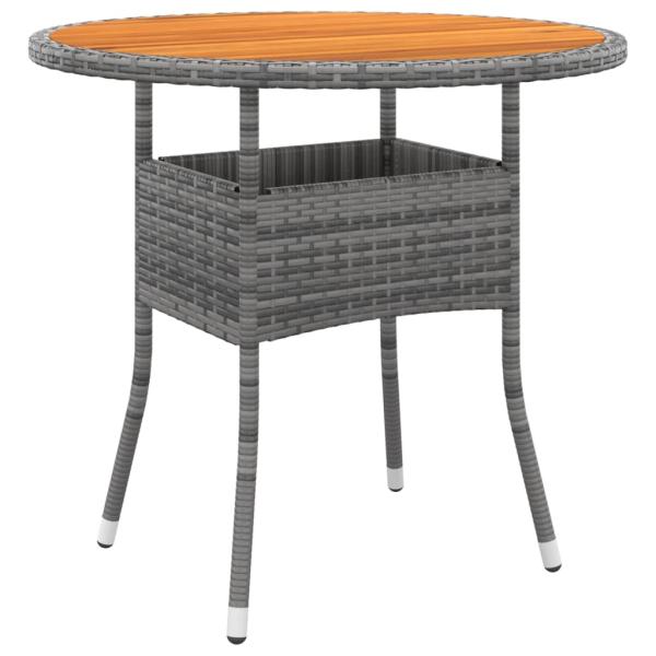 5-tlg. Garten-Bistro-Set Poly Rattan Grau