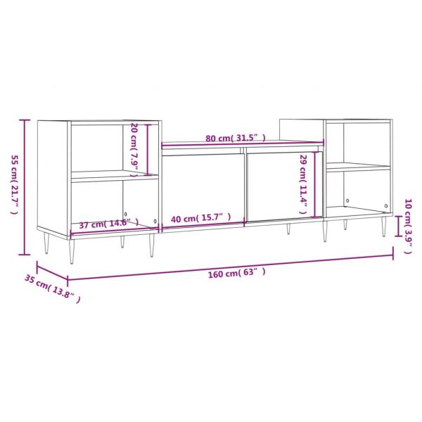 TV-Schrank Weiß 160x35x55 cm Holzwerkstoff
