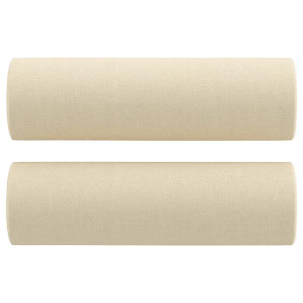 3-Sitzer-Sofa mit Zierkissen Creme 180 cm Stoff