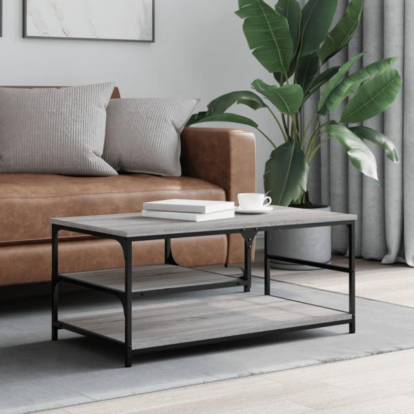 ARDEBO.de - Couchtisch Grau Sonoma 90x49x40 cm Holzwerkstoff