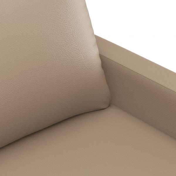 4-tlg. Sofagarnitur mit Kissen Cappuccino-Braun Kunstleder