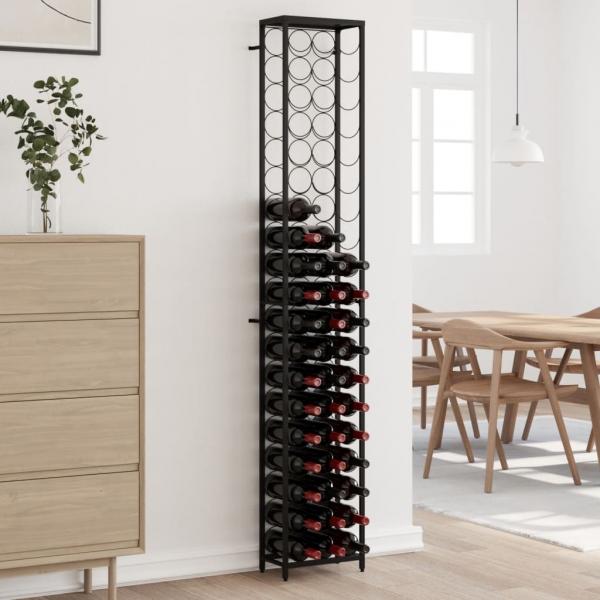 ARDEBO.de - Weinregal für 57 Flaschen Schwarz 34x18x200 cm Schmiedeeisen